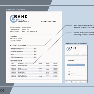 Picture of bank account statement