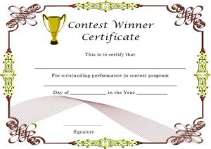 Picture of winner certificate
